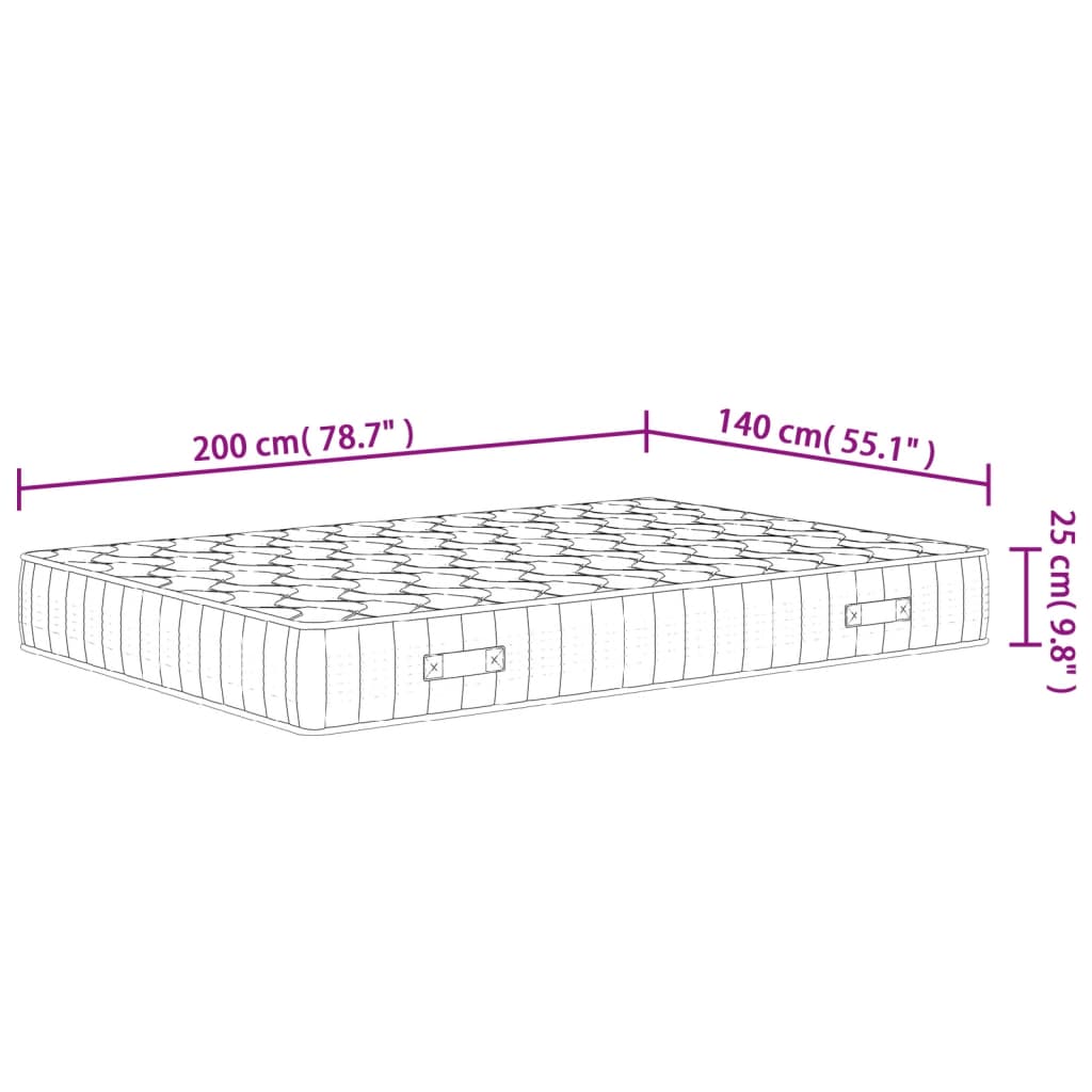 Στρώμα με Pocket Springs Μεσαία Σκληρότητα 140x200 εκ.