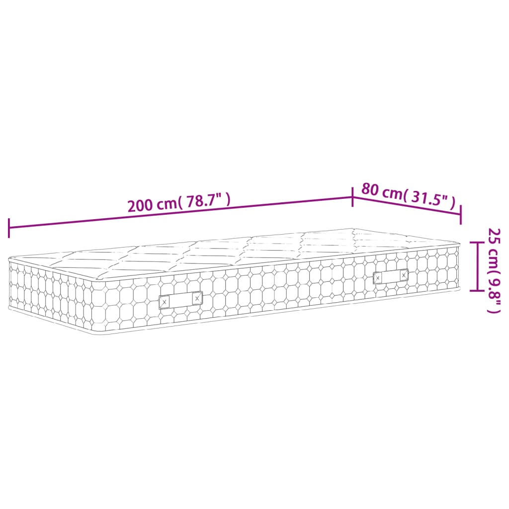 Στρώμα με Pocket Springs Μεσαία Σκληρότητα 80x200 εκ.