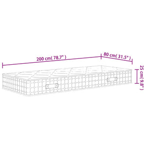 Στρώμα με Pocket Springs Μεσαία Σκληρότητα 80x200 εκ.
