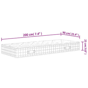 Στρώμα με Pocket Springs Μεσαία Σκληρότητα 90 x 200 εκ.