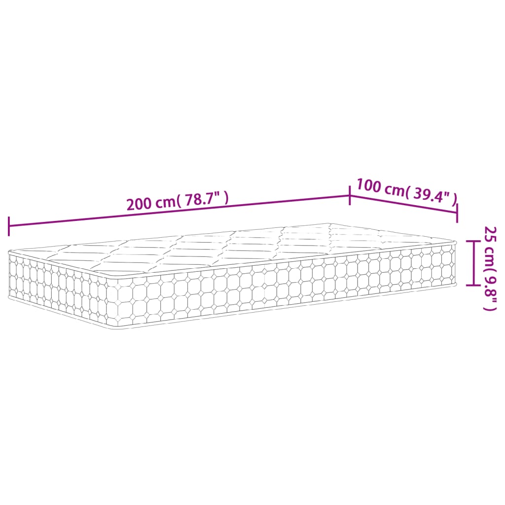 Στρώμα με Pocket Springs Μεσαία Σκληρότητα 100x200 εκ.