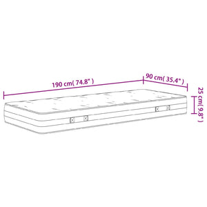 Στρώμα με Pocket Springs Μεσαία Σκληρότητα 90x190 εκ. Μονό