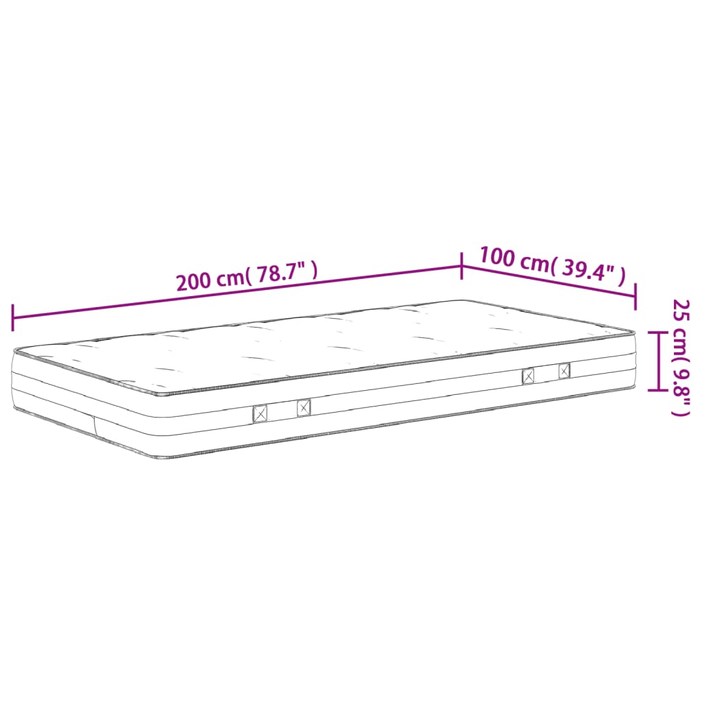 Στρώμα με Pocket Springs Μεσαία Σκληρότητα 100x200 εκ.