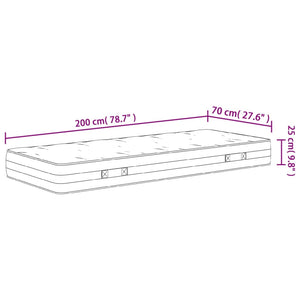 Στρώμα με Pocket Springs Μεσαία Σκληρότητα 70x200 εκ.