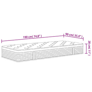 Στρώμα με Pocket Springs Medium 90x190 εκ. Μονό