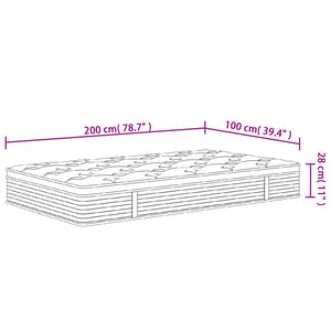 Στρώμα με Pocket Springs Μεσαία Σκληρότητα 100x200 εκ.