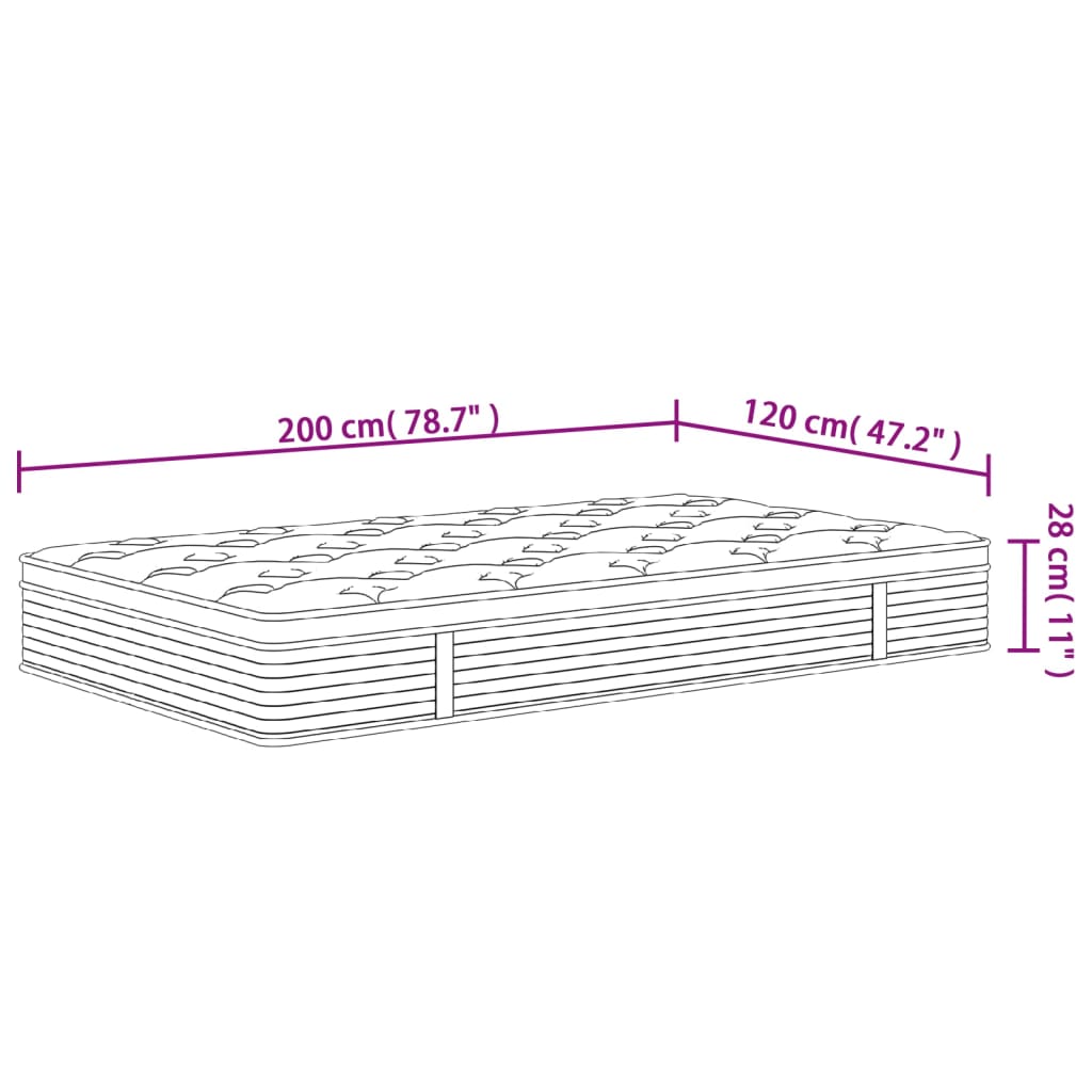 Στρώμα με Pocket Springs Μεσαία Σκληρότητα 120x200 εκ.