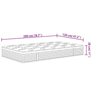 Στρώμα με Pocket Springs Μεσαία Σκληρότητα 120x200 εκ.