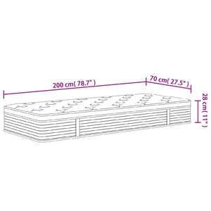 Στρώμα με Pocket Springs Μεσαία Σκληρότητα 70x200 εκ.