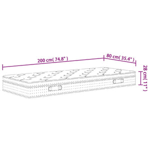 Στρώμα με Pocket Springs Μεσαία Σκληρότητα 80 x 200 εκ.