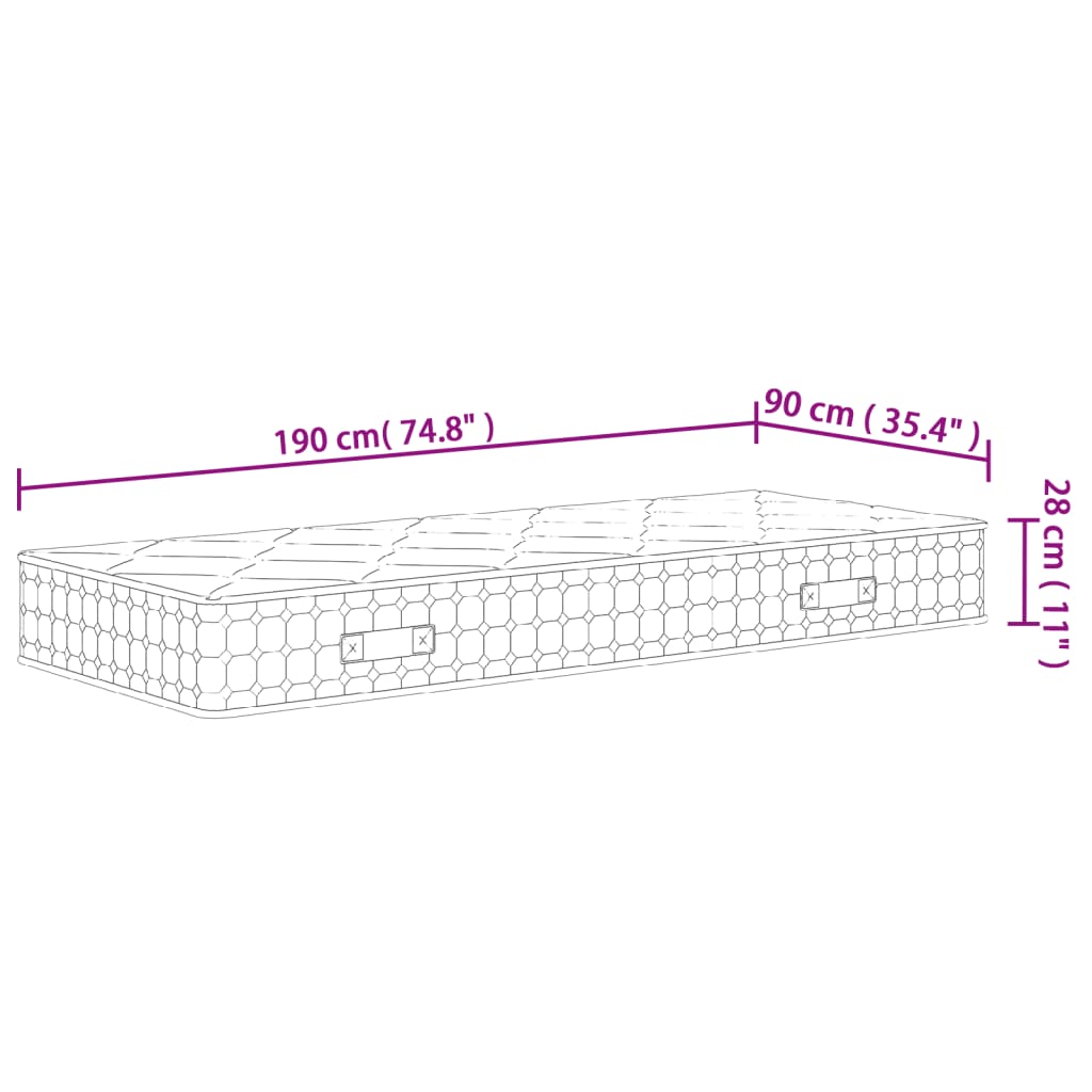 Στρώμα με Pocket Springs Medium 90x190 εκ. Μονό