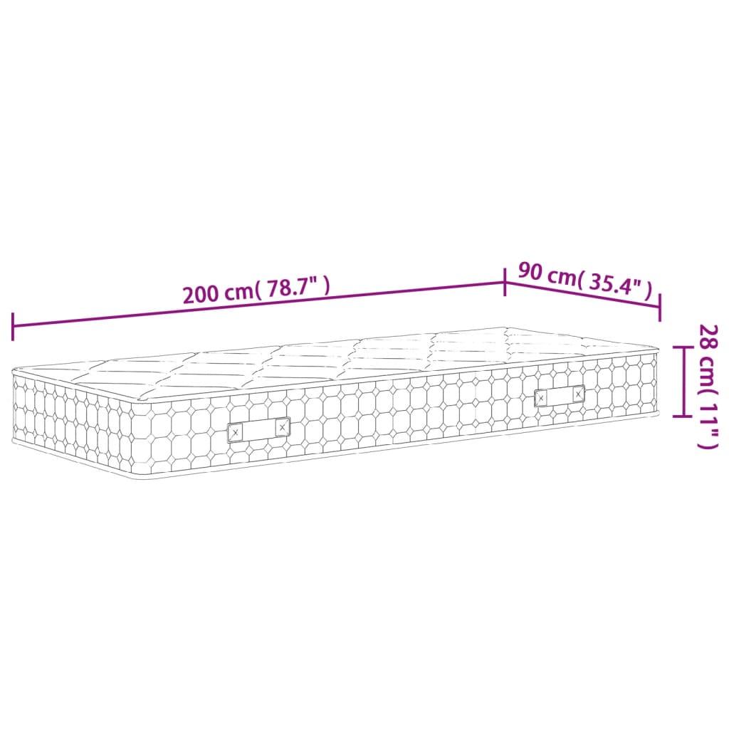 Στρώμα με Pocket Springs Μεσαία Σκληρότητα 90x200 εκ.