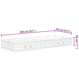 Στρώμα με Pocket Springs Μεσαία Σκληρότητα 90x200 εκ.