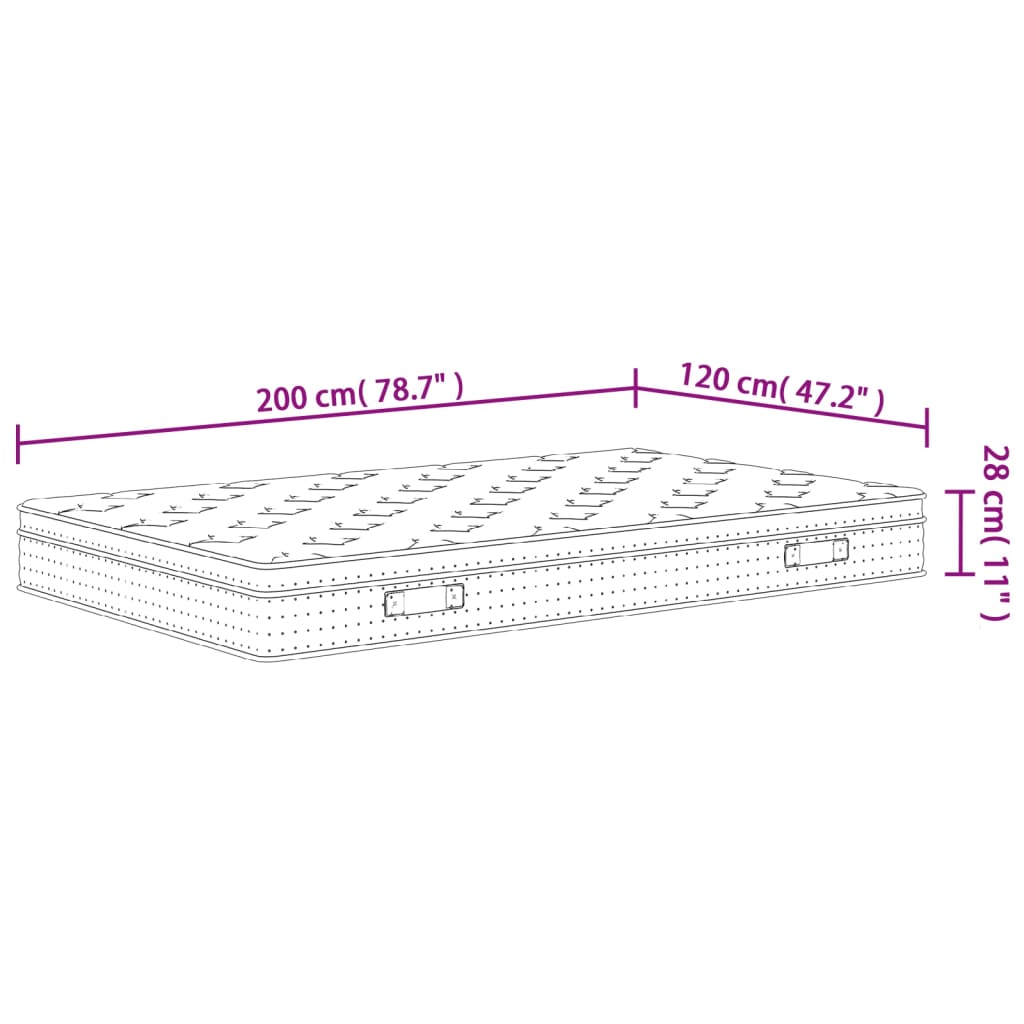 Στρώμα με Pocket Springs Μεσαία Σκληρότητα 120x200 εκ.