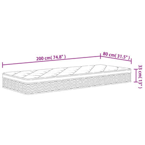Στρώμα με Pocket Springs Μεσαία Plus Σκληρότητα 80x200 εκ.