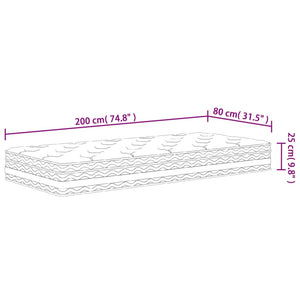 Στρώμα με Pocket Springs Μεσαία Σκληρότητα 80 x 200 εκ.