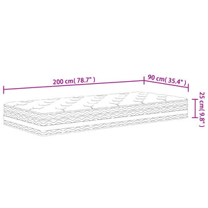 Στρώμα με Pocket Springs Μεσαία Σκληρότητα 90x200 εκ. - Pakobazaar