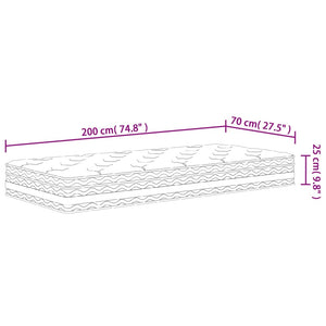 Στρώμα με Pocket Springs Μεσαία Σκληρότητα 70x200 εκ.