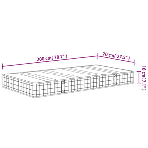 Στρώμα με Bonnell Springs Μεσαία Σκληρότητα 70x200 εκ.