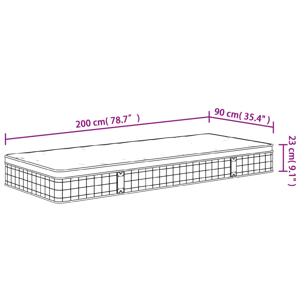 Στρώμα με Bonnell Springs Medium 90 x 200 εκ. - Pakobazaar