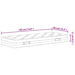 Στρώμα με Bonnell Springs Medium 90x190 εκ. Μονό