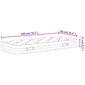 Στρώμα με Bonnell Springs Medium 90 x 200 εκ.