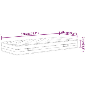 Στρώμα με Bonnell Springs Μεσαία Σκληρότητα 70x200 εκ.