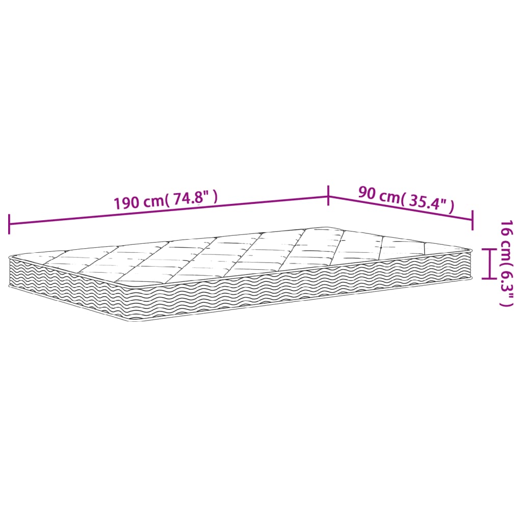 Στρώμα Αφρού Medium Soft 90x190 εκ. Μονό