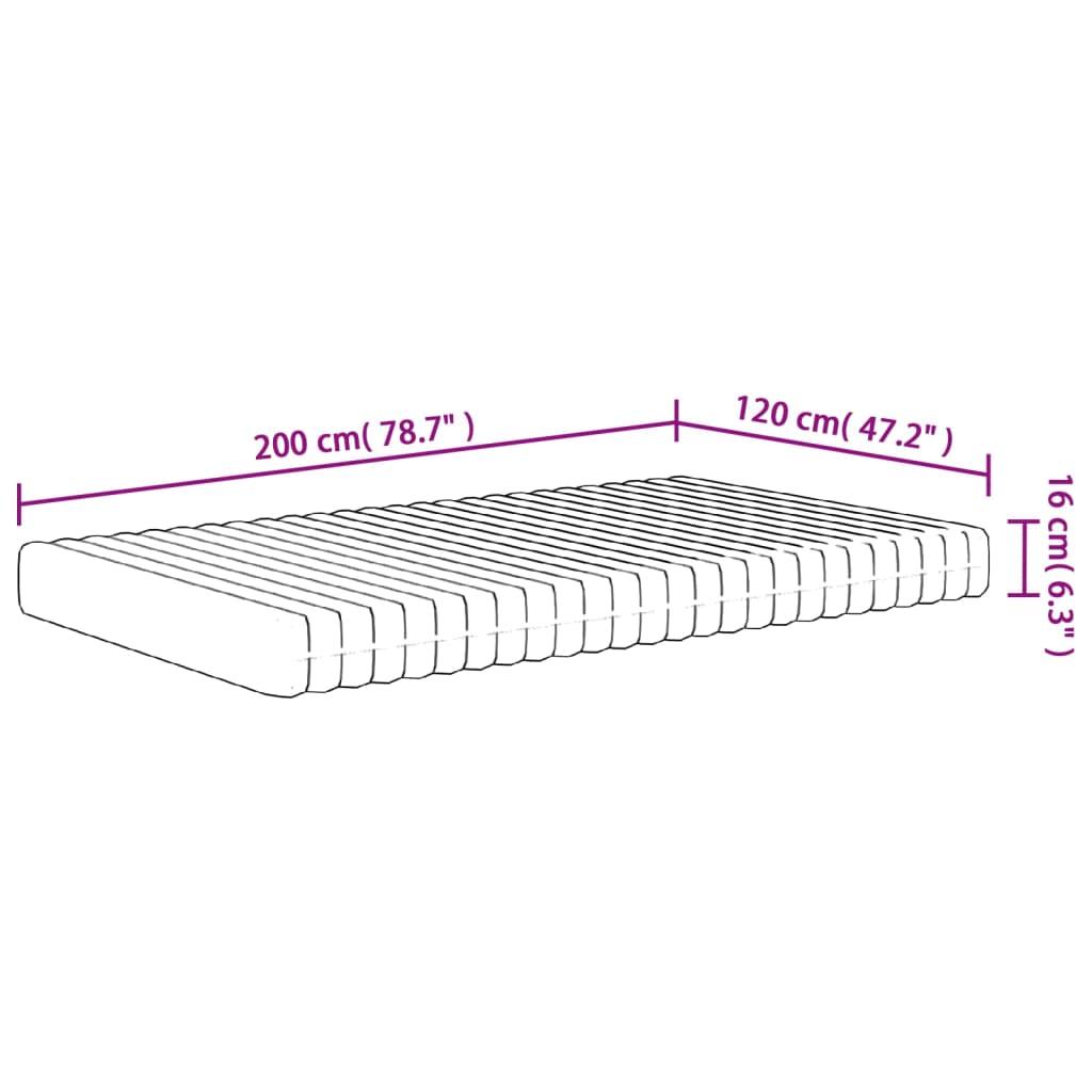 Στρώμα Αφρού Medium Soft 120x200 εκ.
