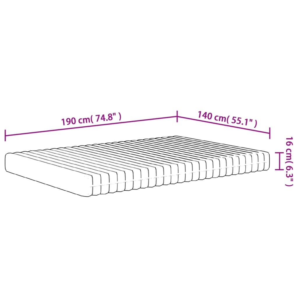 Στρώμα Αφρού Medium Soft 140x190 εκ.