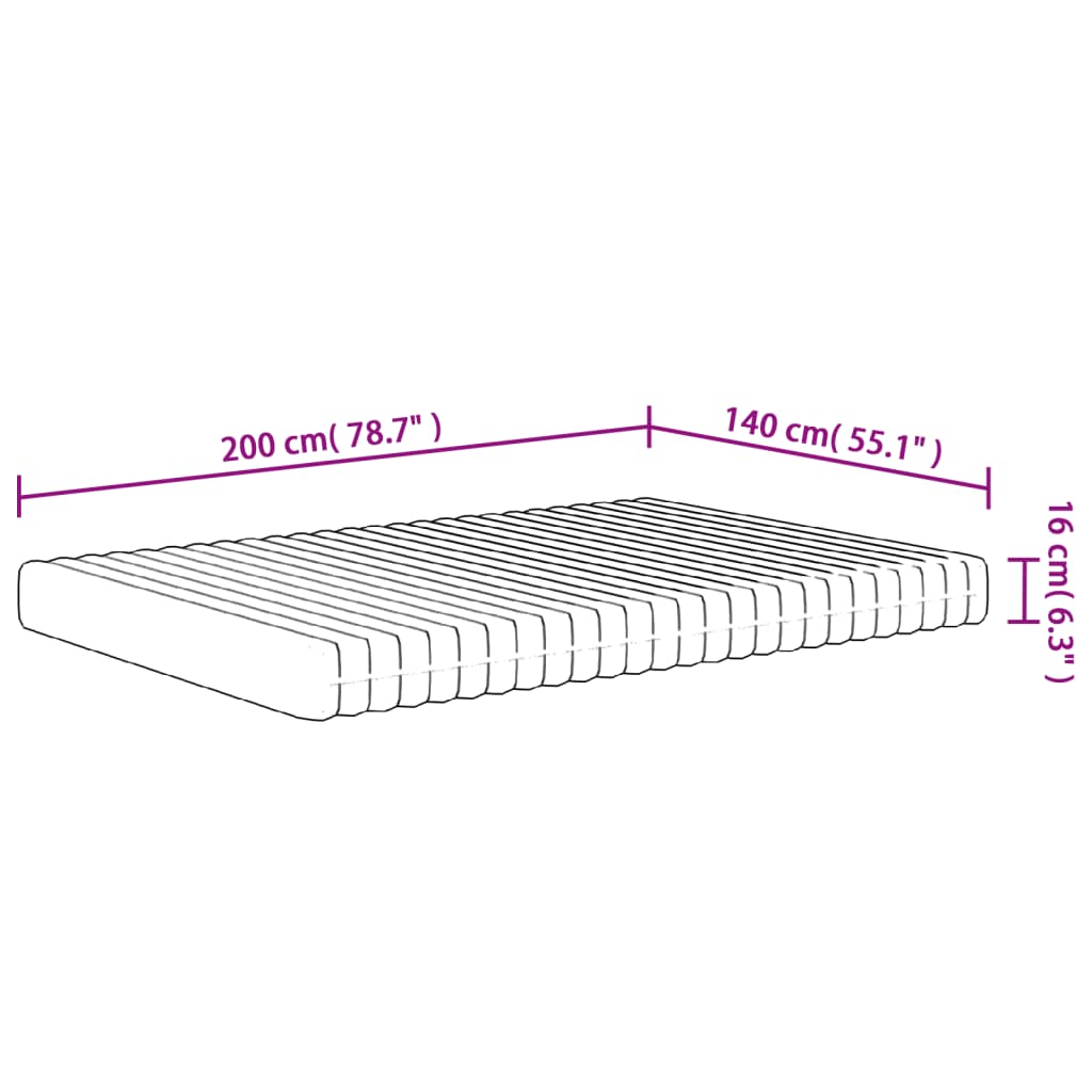 Στρώμα Αφρού Medium Soft 140x200 εκ.