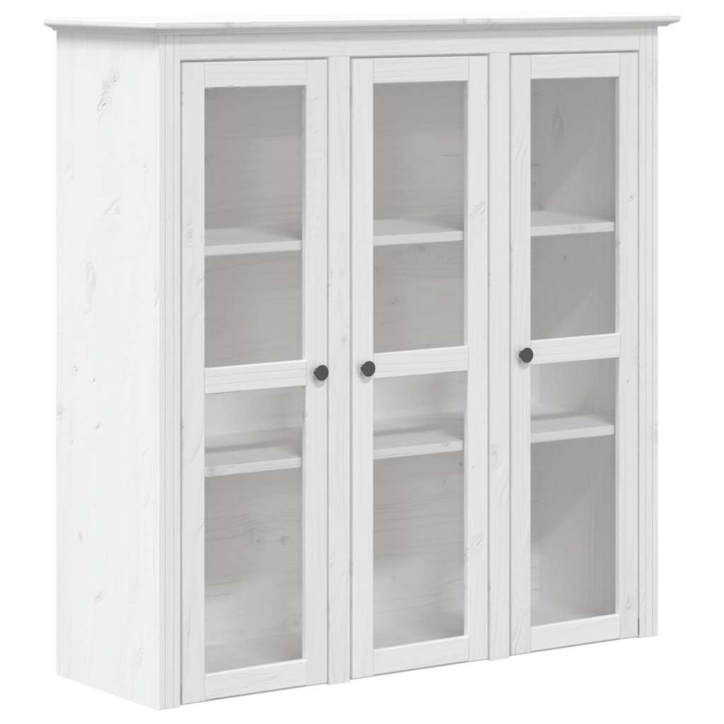 Μπουφές BODO Λευκός 115,5x43x200,5 εκ. από Μασίφ Ξύλο Πεύκου - Pakobazaar