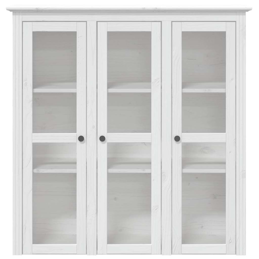 Μπουφές BODO Λευκός 115,5x43x200,5 εκ. από Μασίφ Ξύλο Πεύκου - Pakobazaar
