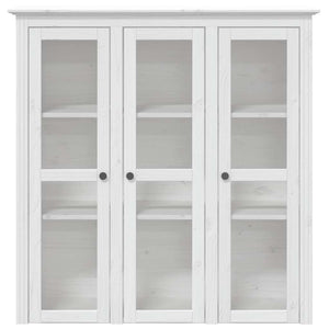 Μπουφές BODO Λευκός 115,5x43x200,5 εκ. από Μασίφ Ξύλο Πεύκου - Pakobazaar
