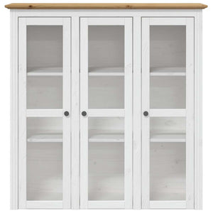 Ντουλάπι BODO Λευκό/Καφέ 115,5x43x200,5 εκ. Μασίφ Ξύλο Πεύκου - Pakobazaar