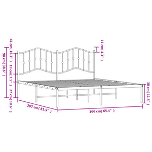 Πλαίσιο Κρεβατιού με Κεφαλάρι Λευκό 160x200 εκ. Μεταλλικό - Pakobazaar
