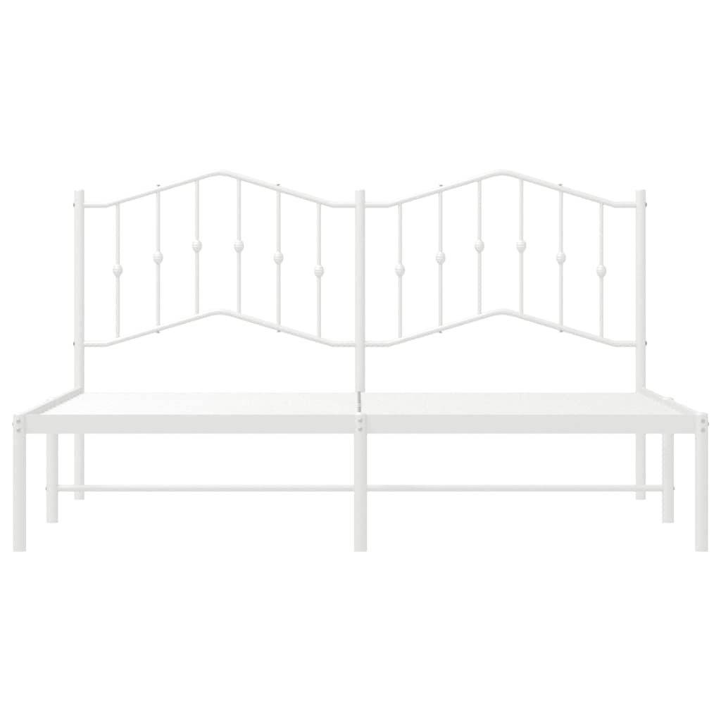 Πλαίσιο Κρεβατιού με Κεφαλάρι Λευκό 180x200 εκ. Μεταλλικό