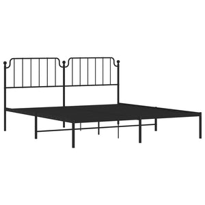 Πλαίσιο Κρεβατιού με Κεφαλάρι Μαύρο 160 x 200 εκ. Μεταλλικό
