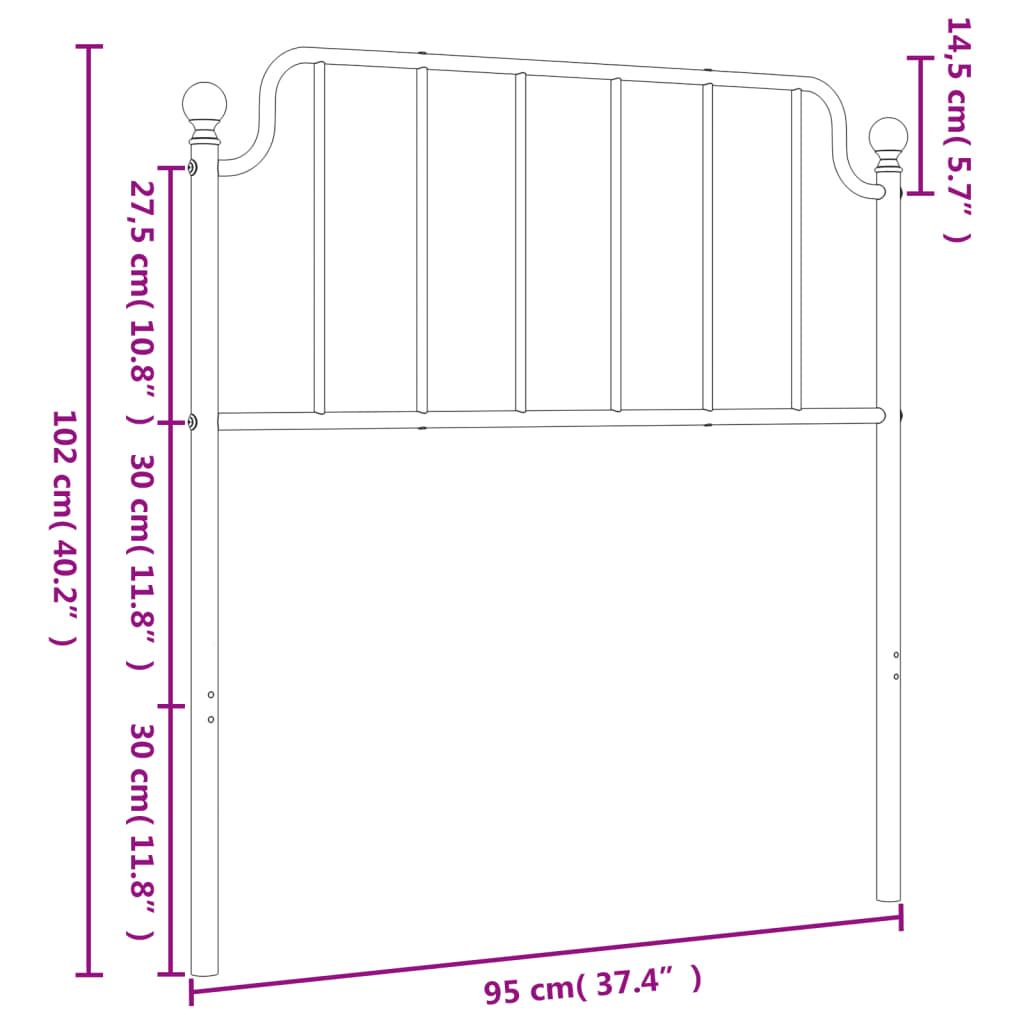 Ανταλλακτικό κεφαλάρι Λευκό 90 εκ. Μεταλλικό