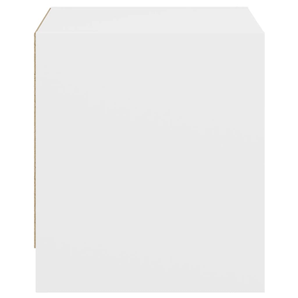 Κομοδίνα με Γυάλινες Πόρτες 2 τεμ. Λευκά 35x37x42 εκ.