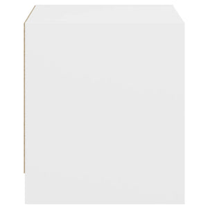 Κομοδίνα με Γυάλινες Πόρτες 2 τεμ. Λευκά 35x37x42 εκ.