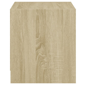 Κομοδίνο με Γυάλινη Πόρτα Sonoma Δρυς 35x37x42 εκ.