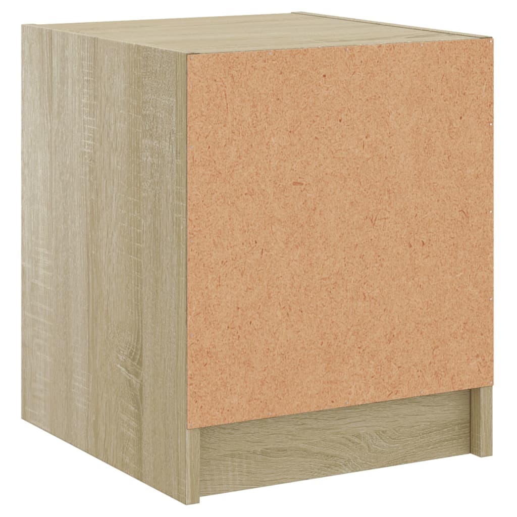 Κομοδίνο με Γυάλινη Πόρτα Sonoma Δρυς 35x37x42 εκ.