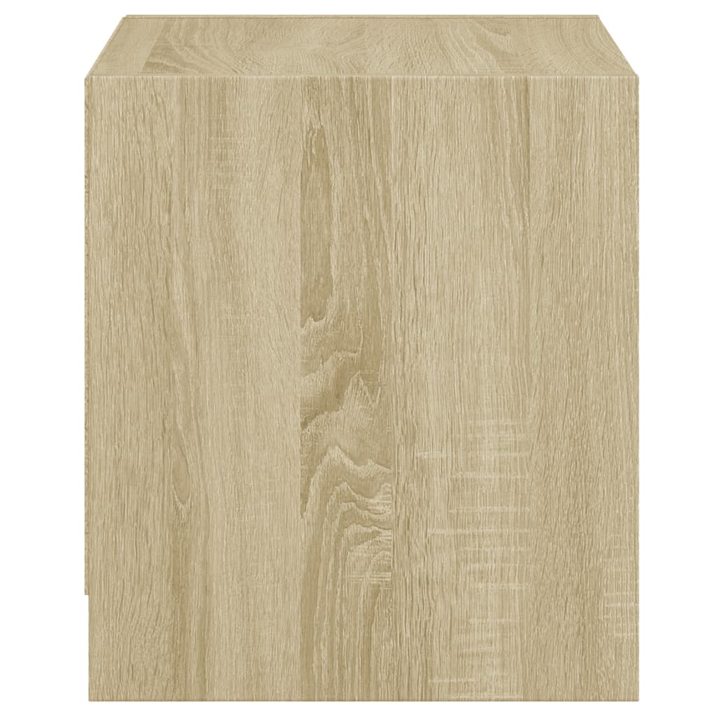 Κομοδίνα με Γυάλινες Πόρτες 2 τεμ. Sonoma Δρυς 35x37x42 εκ.