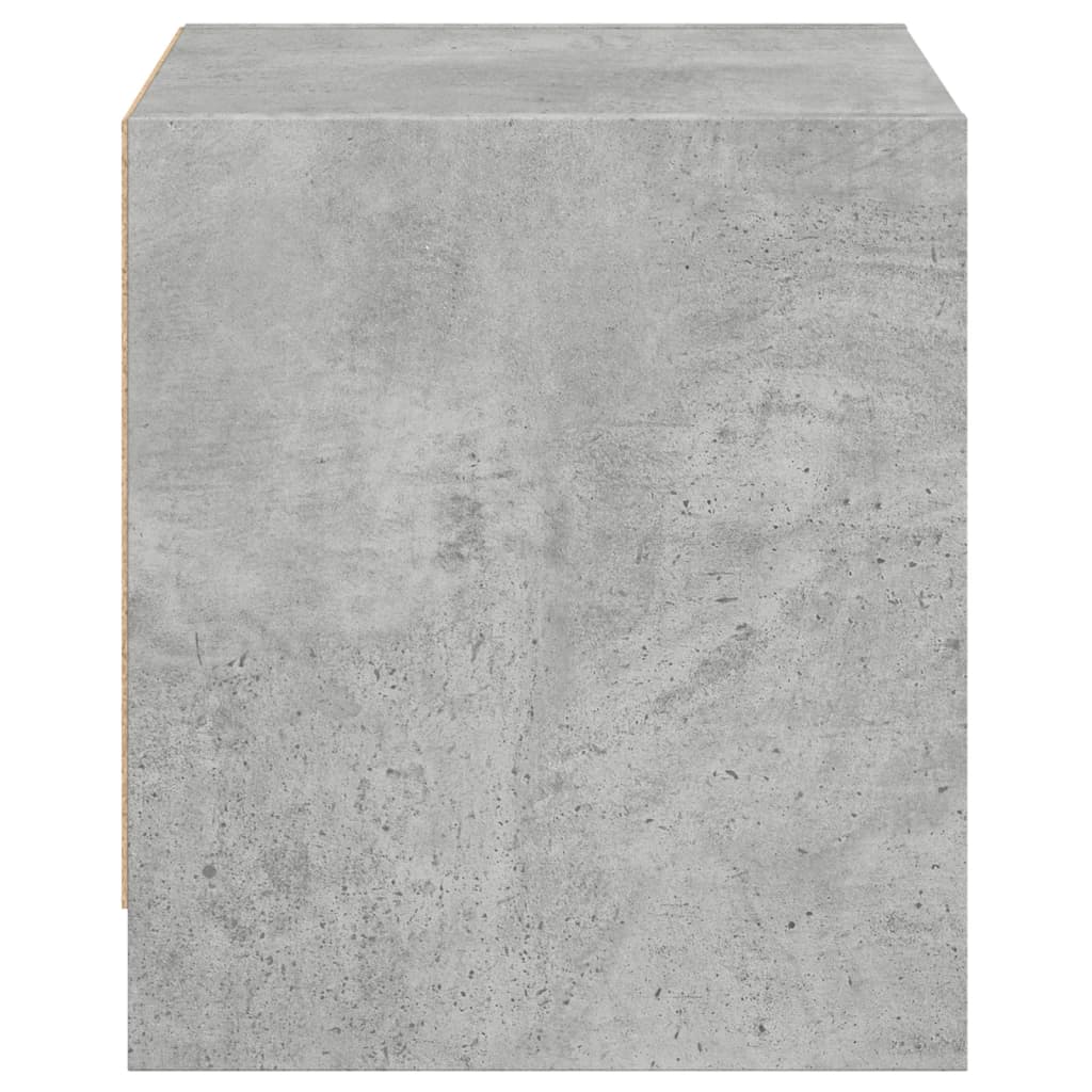 Κομοδίνο Γκρι Σκυροδέματος 35x37x42 εκ. με Γυάλινη Πόρτα