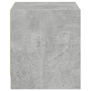 Κομοδίνο Γκρι Σκυροδέματος 35x37x42 εκ. με Γυάλινη Πόρτα