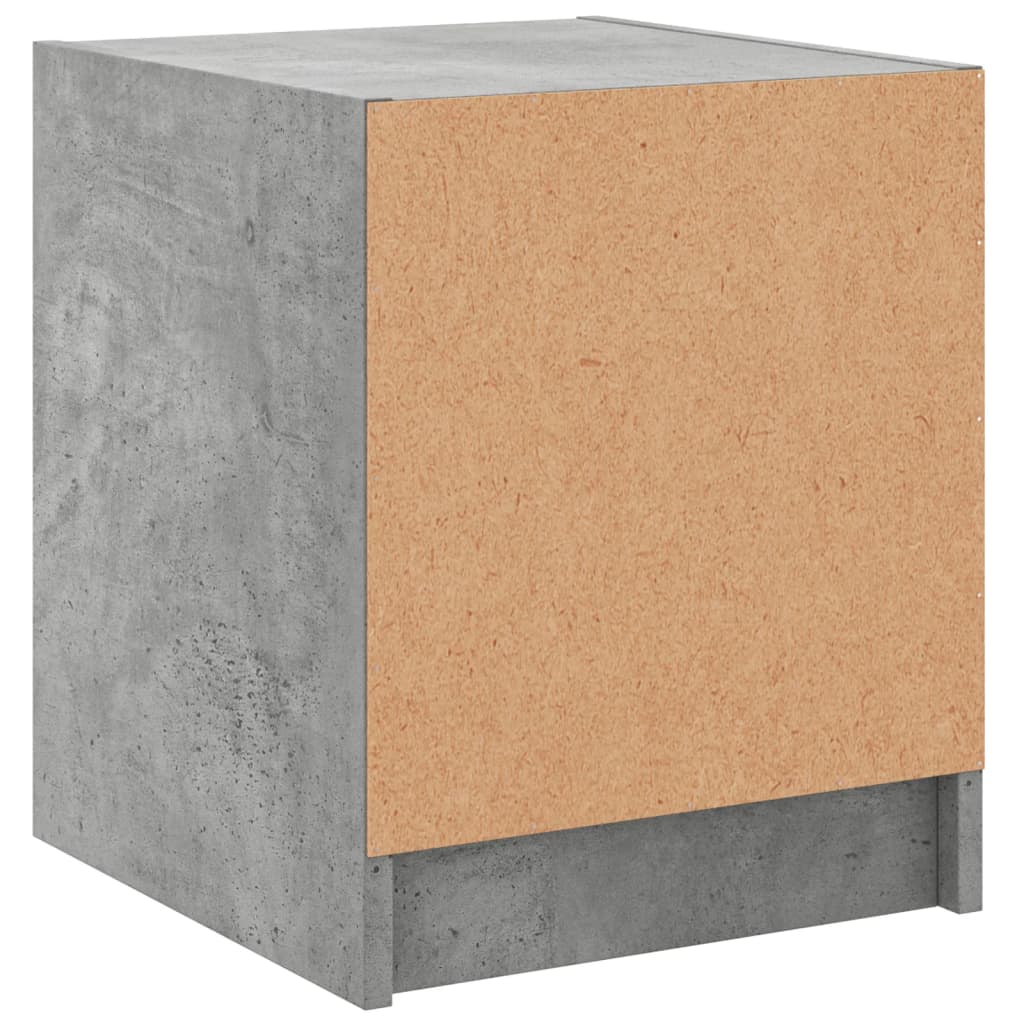 Κομοδίνο Γκρι Σκυροδέματος 35x37x42 εκ. με Γυάλινη Πόρτα