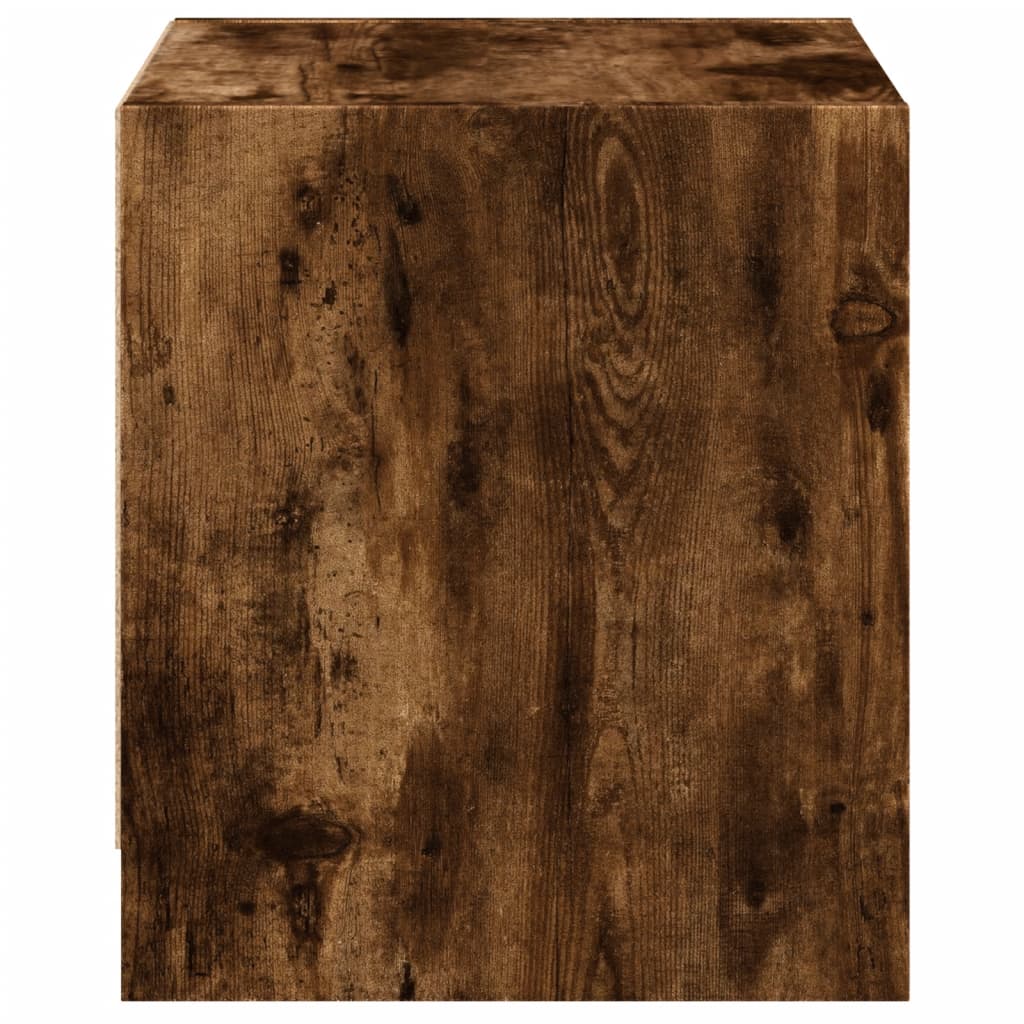 Κομοδίνα 2 τεμ. Καπνιστή Δρυς 35x37x42 εκ. με Γυάλινες Πόρτες
