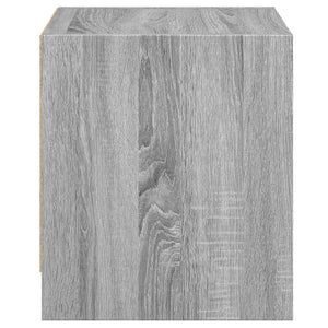 Κομοδίνο Γκρι Sonoma 35x37x42 εκ. με Γυάλινη Πόρτα