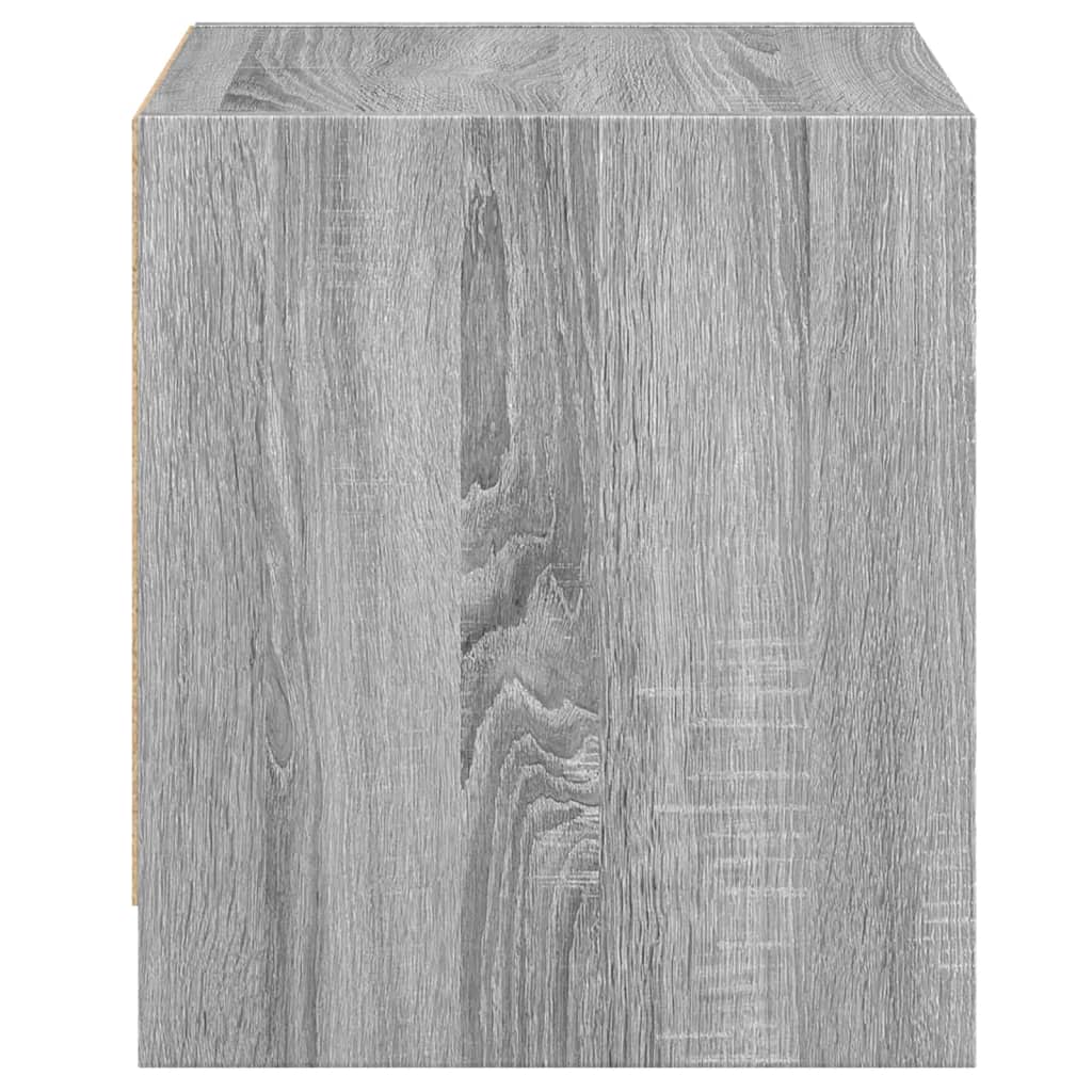 Κομοδίνα 2 τεμ. Γκρι Sonoma 35x37x42 εκ. με Γυάλινες Πόρτες